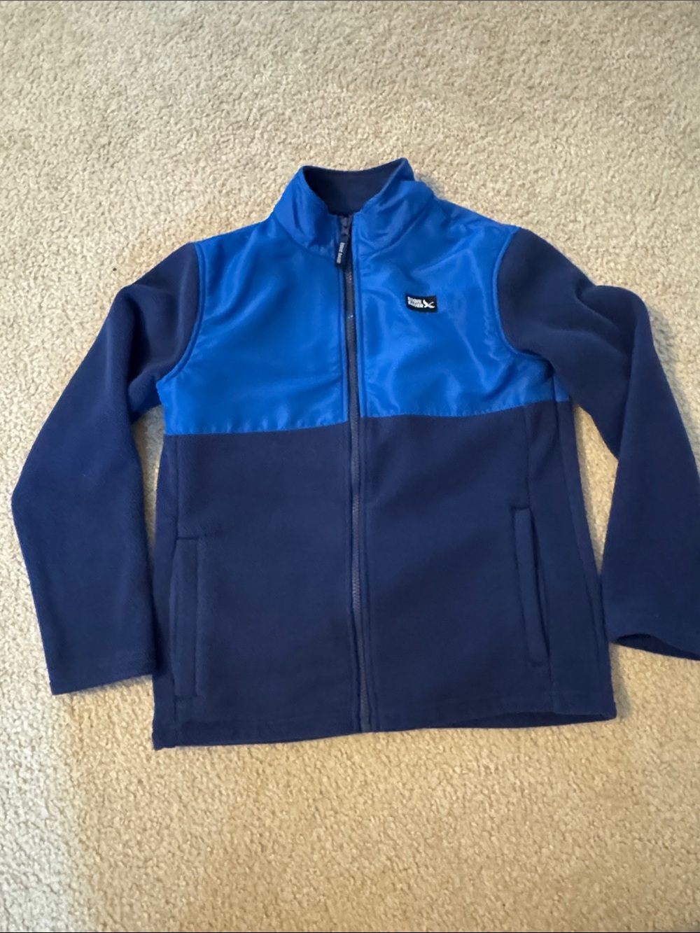 Eddie Bauer Royal Blue and Navy Full-Zip Kids Fleece Jacket (size Medium)